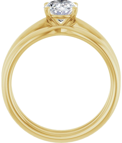 Sužadėtuvių Žiedas „Solitaire“ 585 Geltonojo Aukso Oval 8mm x 6mm (7)