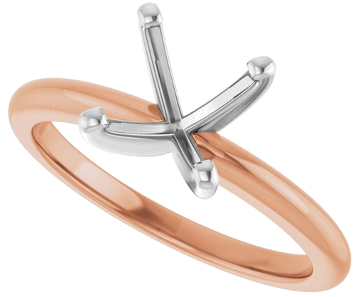 14K Rose   White  8 mm Round Solitaire Engagement Ring Mounting (5)