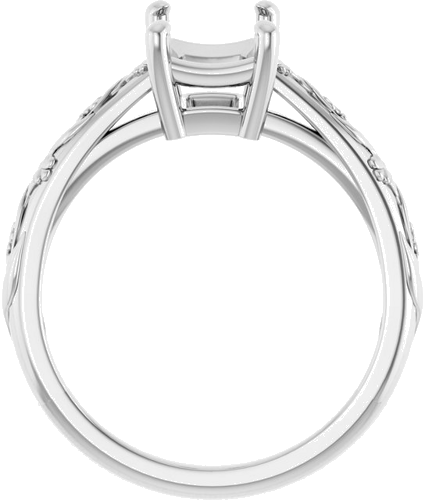 Sužadėtuvių Žiedas „Solitaire“ 950 Platinos Emerald 8mm x 6mm (2)