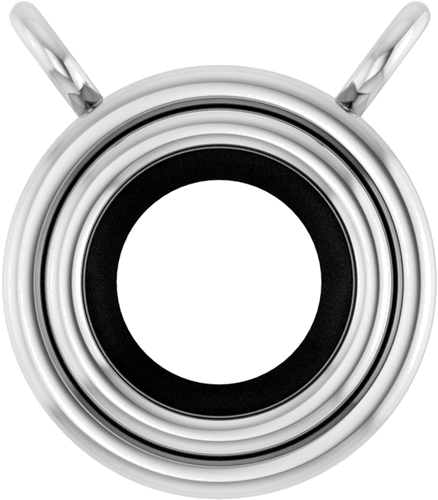 14K White 4 mm Round Bezel Set Necklace Center (1)