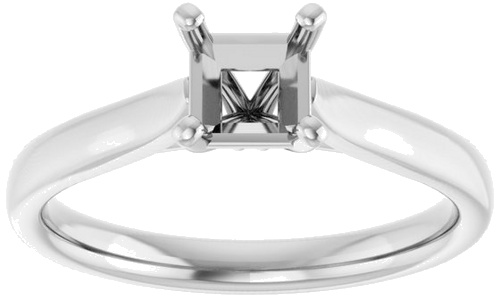 Sužadėtuvių Žiedas „Solitaire“ 585 Baltojo Aukso Square 4.5mm (3)