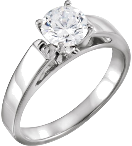 Platinum 6.5 mm Round Engagement Ring Mounting (3)