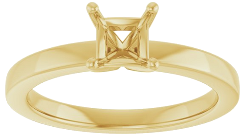 14K Yellow 4.5 mm Square Solitaire Engagement Ring Mounting (2)