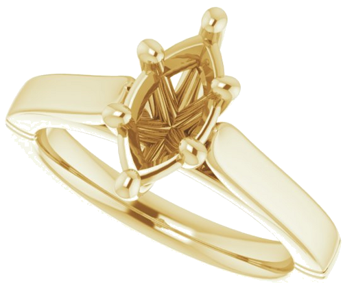 14K Yellow  10x5 mm Marquise Solitaire Engagement Ring Mounting (5)
