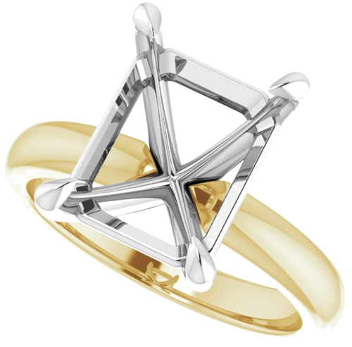 Sužadėtuvių Žiedas „Solitaire“ 585 Baltojo Ir Geltonojo Aukso Emerald 11mm x 9mm (5)