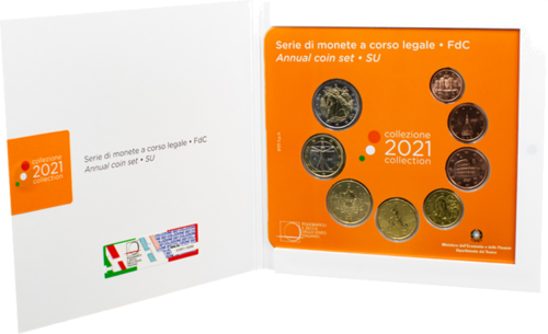 2021 Италия Набор монет евро BU (2)