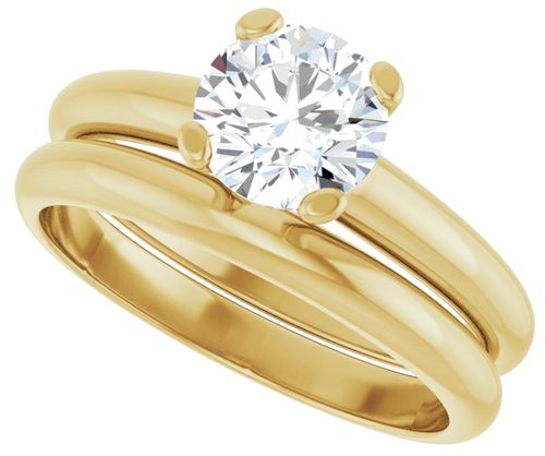 14K Yellow 6.5 mm Round Solitaire Engagement Ring Mounting (9)