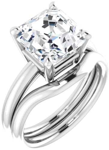 Sužadėtuvių Žiedas „Solitaire“ 585 Baltojo Aukso Asscher 9mm (6)