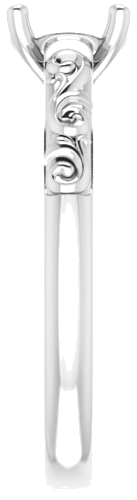 14K White 7x5 mm Oval Solitaire Engagement Ring Mounting (4)