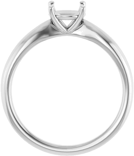 14K White  6.5 mm Round Solitaire Engagement Ring Mounting (2)