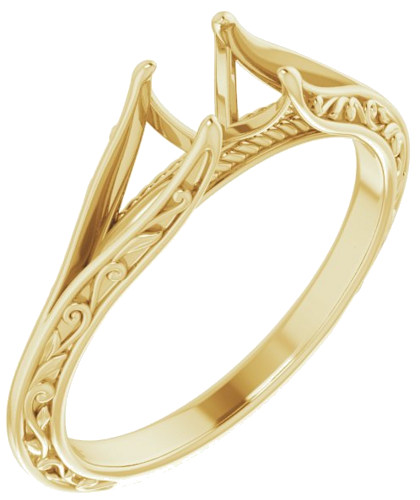 14K Yellow 5.2 mm Round Engagement Ring Mounting (1)