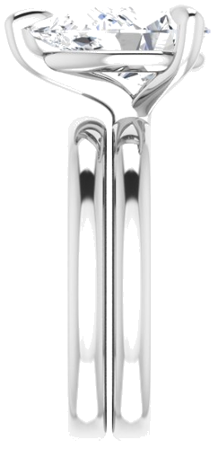 14K White  12x8 mm Pear Solitaire Engagement Ring Mounting (9)