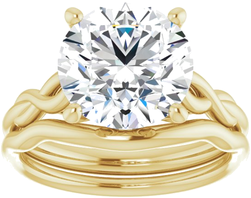 Sužadėtuvių Žiedas „Solitaire“ 585 Geltonojo Aukso Round 10mm (8)