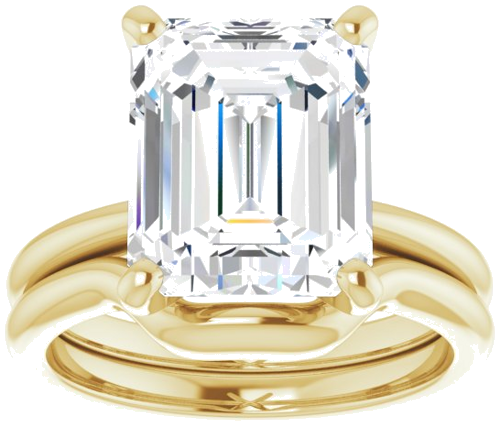 14K Yellow  11x9 mm Emerald Solitaire Engagement Ring Mounting (8)