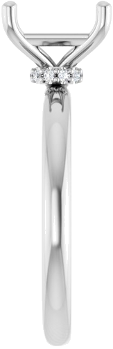 Sužadėtuvių Žiedas „Accented“ 585 Baltojo Aukso Emerald 8mm x 6mm (4)