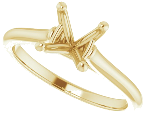 14K Yellow 7 mm Round Solitaire Engagement Ring Mounting (5)