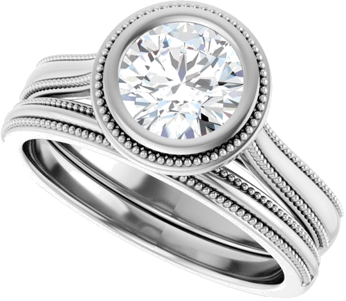 Sužadėtuvių Žiedas „Solitaire“ 585 Baltojo Aukso Round 6.5mm (10)