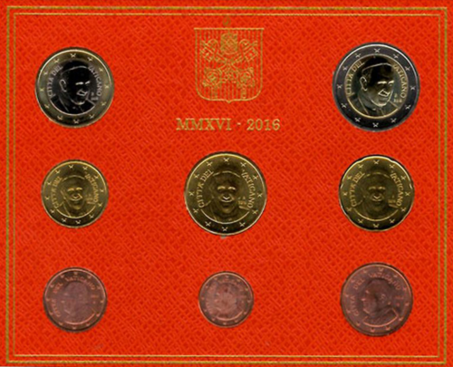 2016 Vatikanas Pranciškus BU Euro monetų rinkinys (2)