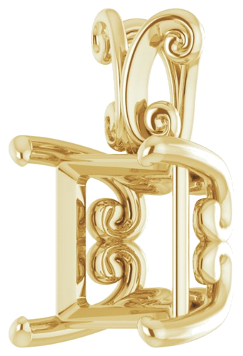 Pakabukas „Solitaire“ 750 Geltonojo Aukso Square 10mm (2)