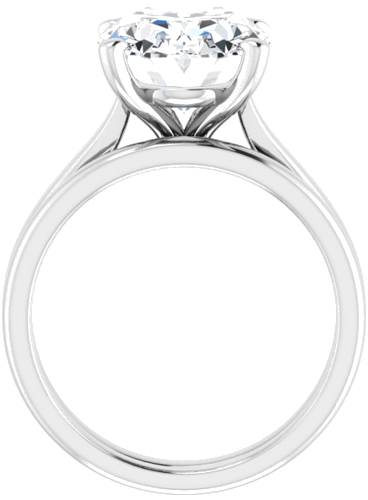 Sužadėtuvių Žiedas „Solitaire“ 585 Baltojo Aukso Oval 12mm x 10mm (7)