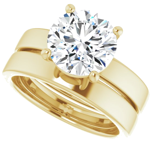 14K Yellow 9 mm Round Solitaire Engagement Ring Mounting (10)