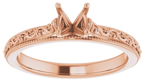14K Rose  5.2 mm Round Solitaire Engagement Ring Mounting (3)