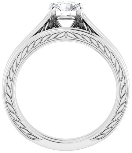 Sužadėtuvių Žiedas „Scroll Solitaire“ 925 Sidabro Round 6mm (7)