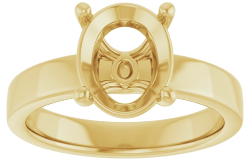 Sužadėtuvių Žiedas „Solitaire“ 585 Geltonojo Aukso Oval 10mm x 8mm (3)