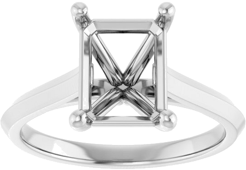 Sužadėtuvių Žiedas „Solitaire“ 585 Baltojo Aukso Emerald 9mm x 7mm (3)