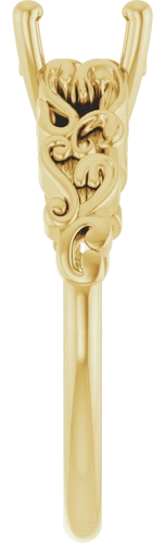 14K Yellow 6.5 mm Round Vintage-Inspired Solitaire Engagement Ring Mounting (4)