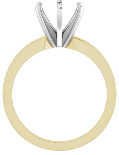 14K Yellow White 8.2 mm Round Solitaire Engagement Ring Mounting (2)