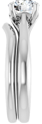 Sužadėtuvių Žiedas „Solitaire“ 585 Baltojo Aukso Round 6.5mm (9)