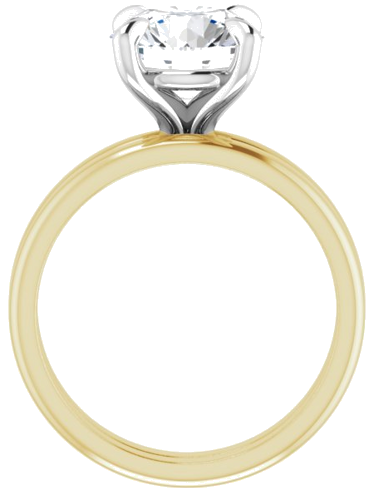 14K Yellow White 9 mm Round Engagement Ring Mounting (7)