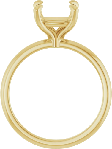 14K Yellow  8x8 mm Cushion Solitaire Engagement Ring Mounting (2)