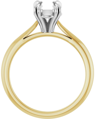 Sužadėtuvių Žiedas „Solitaire“ 585 Baltojo Ir Geltonojo Aukso Oval 9mm x 7mm (2)