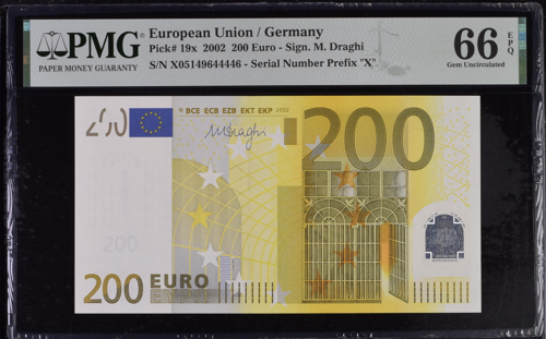 2002 200 euro banknote PMG GEM UNC 66 (2)