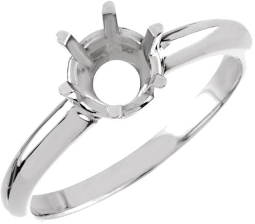 Sterling Silver 8 mm Round Engagement Ring Mounting (1)