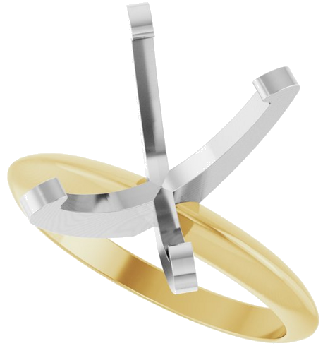 14K Yellow White 12x10 mm Oval Solitaire Engagement Ring Mounting (5)