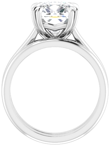 14K White 9 mm Cushion Solitaire Engagement Ring Mounting (7)