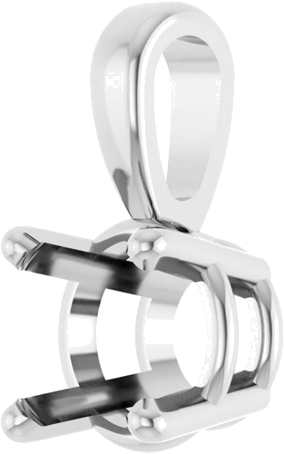 Sterling Silver 5.5 mm Round 4-Prong Pendant Mounting (2)