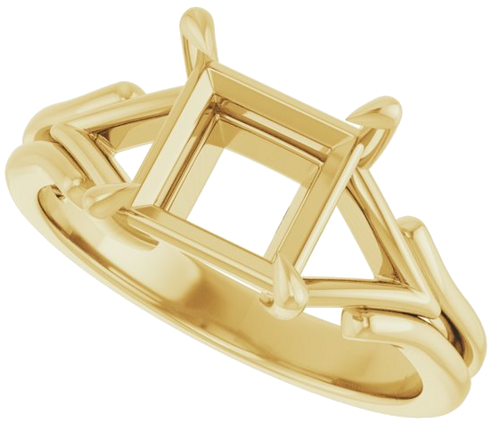 Sužadėtuvių Žiedas „Solitaire“ 585 Geltonojo Aukso Square 7mm (5)