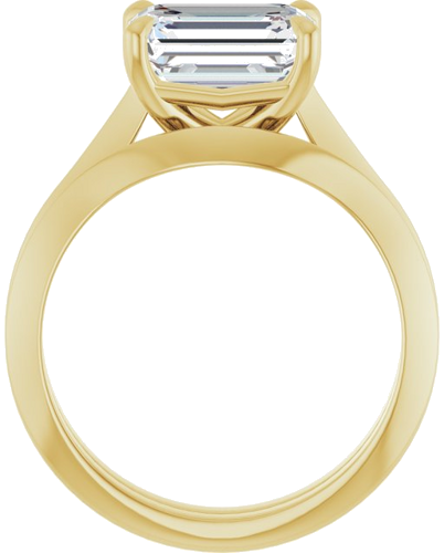 Sužadėtuvių Žiedas „Solitaire“ 585 Geltonojo Aukso Emerald 9mm x 7mm (7)