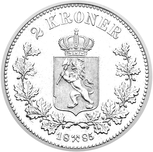 2 Kroner Oscar II (1877–1889) Sweden Silver Coin (2)