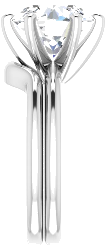 14K White  10 mm Round Solitaire Engagement Ring Mounting (9)