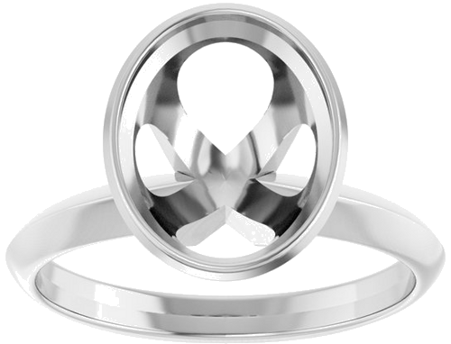 Sužadėtuvių Žiedas „Solitaire“ 585 Baltojo Aukso Oval 10mm x 8mm (3)