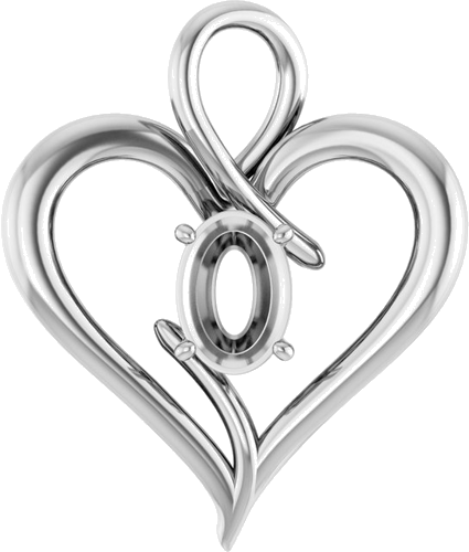 14K White  7x5 mm Oval Pendant Mounting (1)