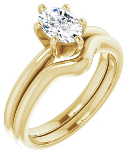14K Yellow  7x5 mm Oval Solitaire Engagement Ring Mounting (6)