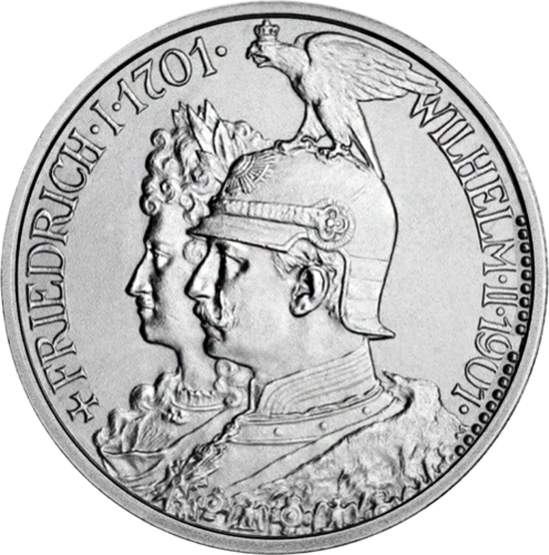 2 Marks Wilhelm II King of Prussia 1901 German Empire Silver Coin (1)