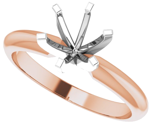 Sužadėtuvių Žiedas „Light Solitaire“ 585 Baltojo Ir Rožinis Aukso Round 6mm x 6.6mm (5)