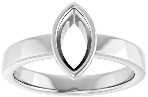14K White 9x4.5 mm Marquise Solitaire Engagement Ring Mounting (3)